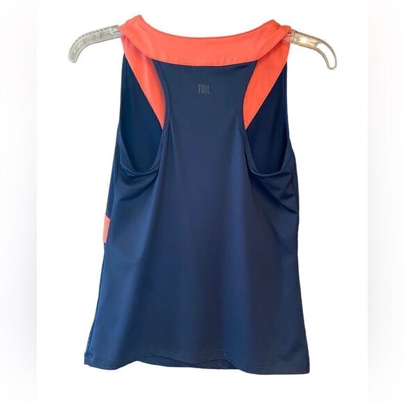 Tail Sz S Navy Blue Orange Colorblock Athletic Golf Pickleball Tennis Tank Top - Picture 2 of 5